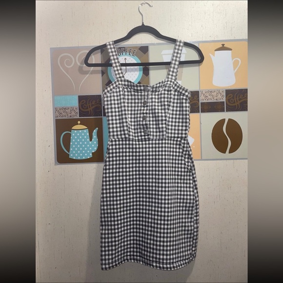 Target Black and White Gingham Midi Dress - Picture 1 of 3